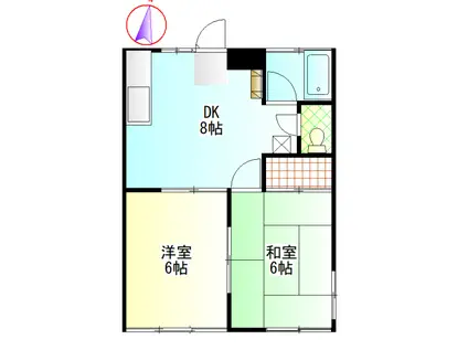 第2大和ハイツ(2DK/1階)の間取り写真