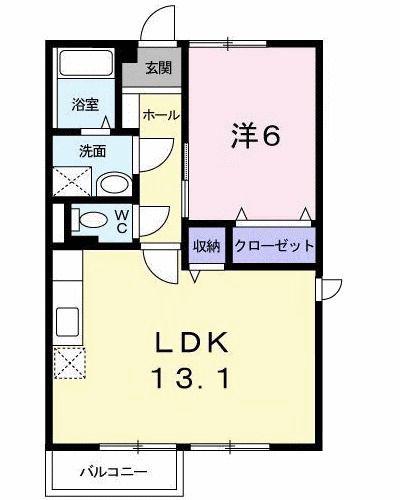 ファミールM A(1LDK/2階)の間取り写真