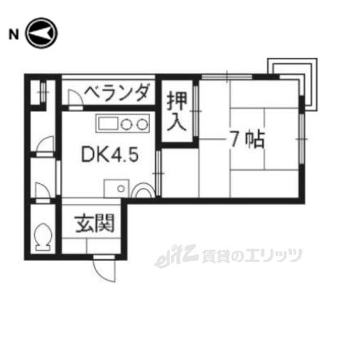中央ハイツナカハラ(1DK/3階)の間取り写真