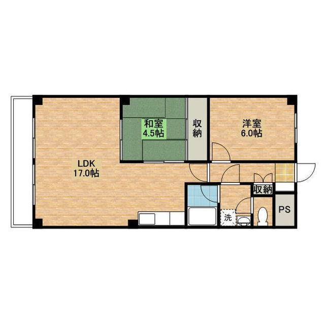 コーポ鷹(2LDK/5階)の間取り写真