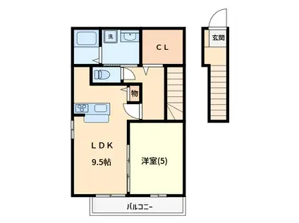 アムールシャトー(1LDK/2階)の間取り写真