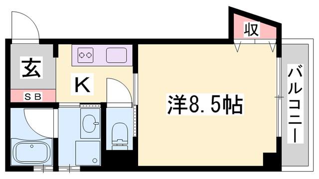 アビックス英賀保駅前(1K/2階)の間取り写真