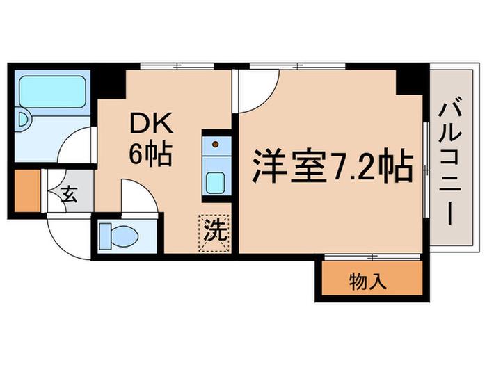 エクセル毛利(1DK/1階)の間取り写真