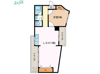 寿マンション(1LDK/8階)の間取り写真