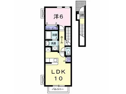 モンテ・リュー I(1LDK/2階)の間取り写真