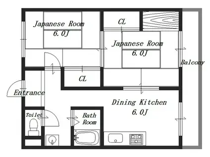 シルクロード醍醐(2DK/3階)の間取り写真