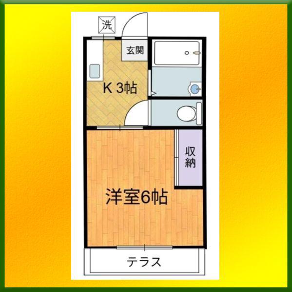 ホワイトハイツ(1K/1階)の間取り写真