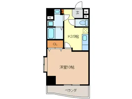 アヴェニール(1K/3階)の間取り写真