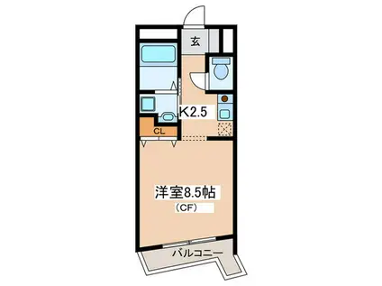 グランデミール(1K/3階)の間取り写真