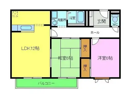 ステージパティオ(2LDK/2階)の間取り写真