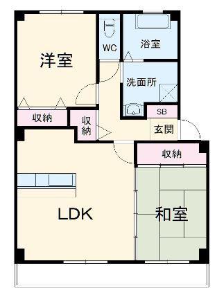 ボナール木太(2LDK/3階)の間取り写真