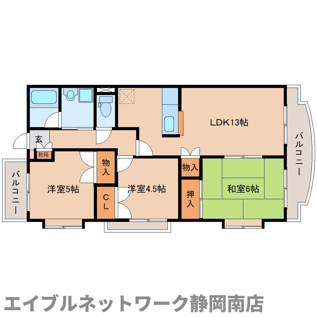 クレベール(3LDK/3階)の間取り写真