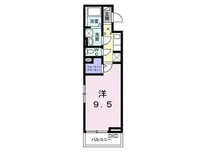 ベルフルーフII(1K/3階)の間取り写真