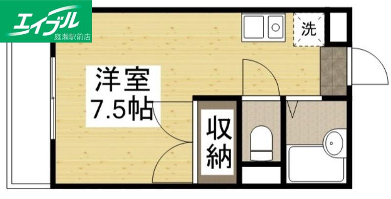 ソレイユ(1K/2階)の間取り写真