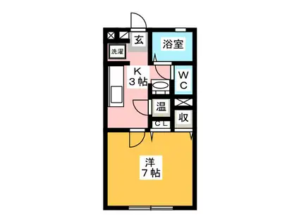 ファイブスポットA(1K/1階)の間取り写真