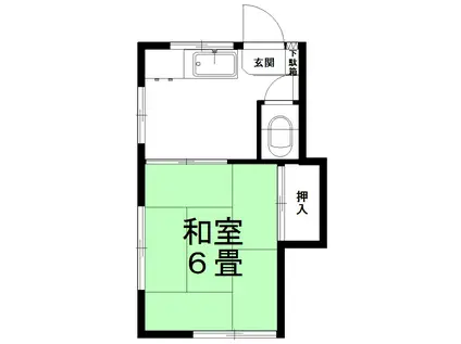 五月荘(1DK/2階)の間取り写真