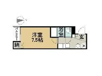 アイギハイツII(1K/2階)の間取り写真