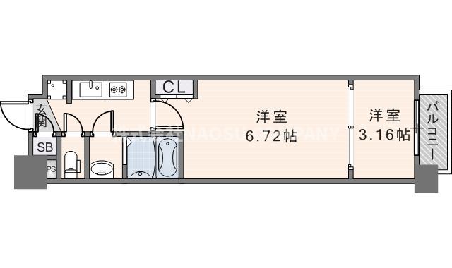AELL OSAKA イースト(2K/15階)の間取り写真