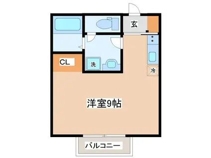 ライトフィールド(ワンルーム/2階)の間取り写真