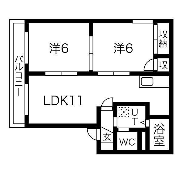 エクセル大東A(2LDK/2階)の間取り写真