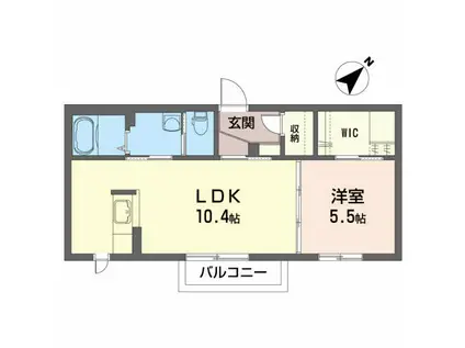 ロイヤルプラザ(1LDK/2階)の間取り写真
