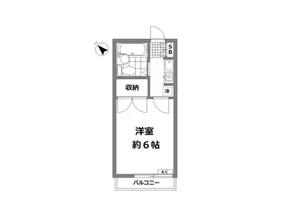 L.S.ドエル(1K/B1階)の間取り写真