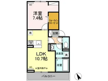 グランテラス紫塚 III(1LDK/3階)の間取り写真