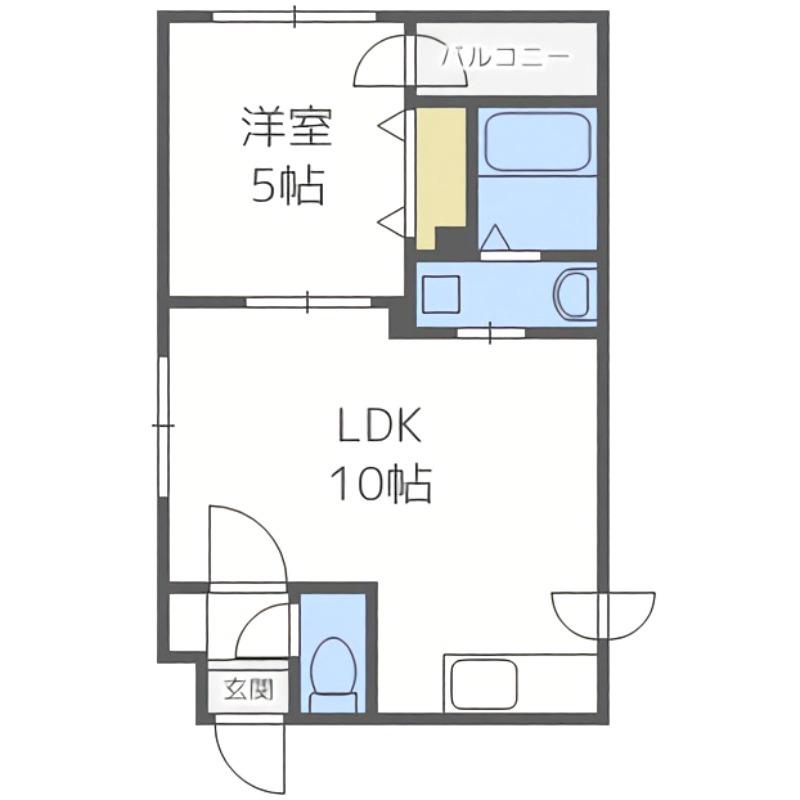 ラフィネ東札幌(1LDK/4階)の間取り写真