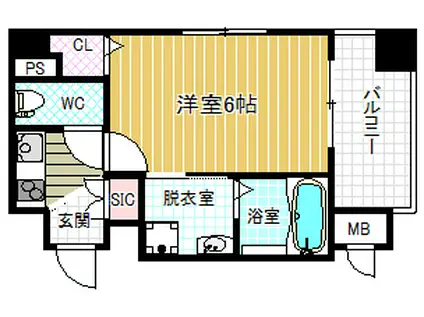 アクアプレイス梅田II(1K/9階)の間取り写真