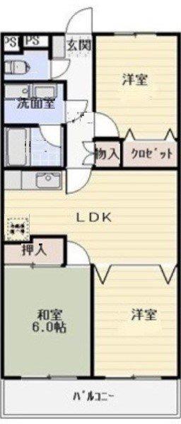 ヴィーヴルI(3LDK/1階)の間取り写真