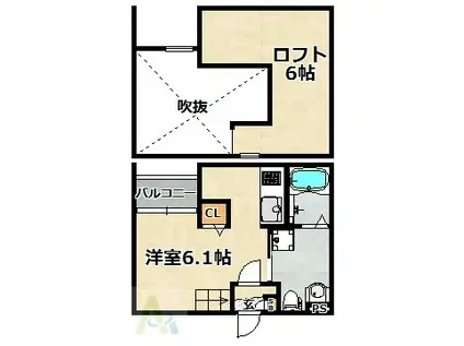 MAISON DE CERCLE(1K/2階)の間取り写真