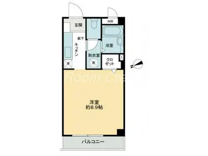 フィネス佐古(1K/2階)の間取り写真