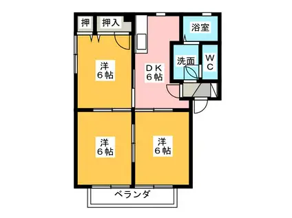 オーキッド(3K/1階)の間取り写真