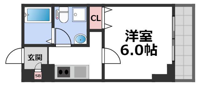 リッツスクエアマメゾン(1K/2階)の間取り写真