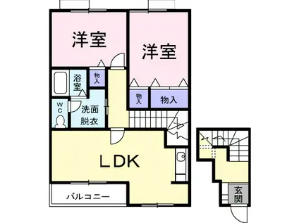 オードリーセレブ・I(2LDK/2階)の間取り写真