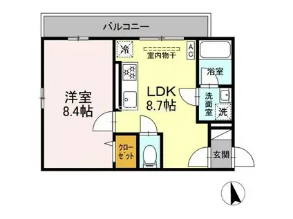 MAESTRO (1LDK/3階)の間取り写真