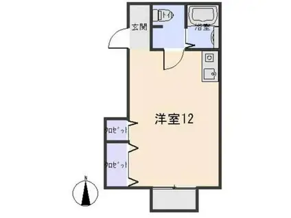 私の家II(ワンルーム/1階)の間取り写真