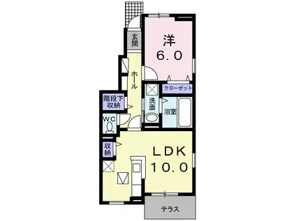 ステラ I(1LDK/1階)の間取り写真