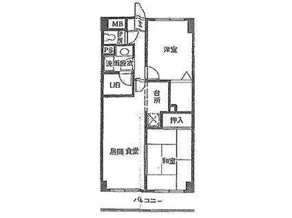 メゾンカメリア(2LDK/4階)の間取り写真