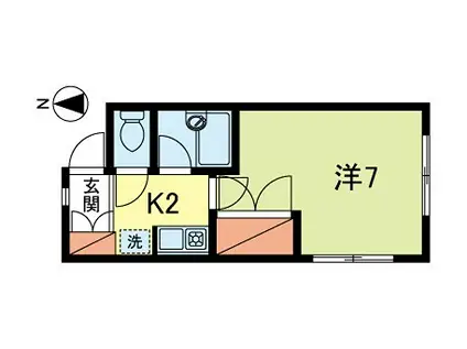 ビューファイン上荻(1K/2階)の間取り写真