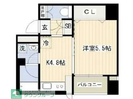 ベビーレチョウフ(1K/2階)の間取り写真