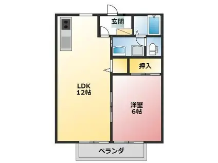 LAB南一色(1LDK/2階)の間取り写真