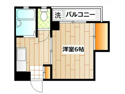 ヴィレッジ荒井(1K/4階)の間取り写真