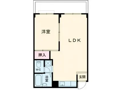 フェリスマンションII(1LDK/1階)の間取り写真