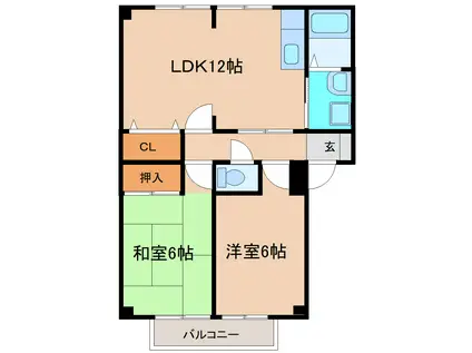 SEASIDE TAKEUCHI 21 A棟(2LDK/2階)の間取り写真