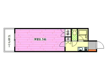 光ハイツ(1K/3階)の間取り写真