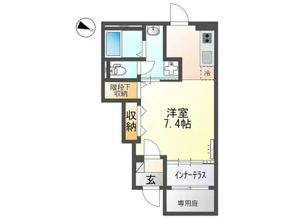 大鈴樹III(1K/1階)の間取り写真