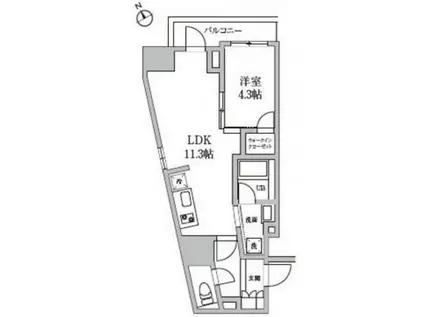RESIDIA日本橋馬喰町II(1LDK/7階)の間取り写真