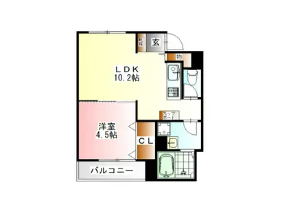 豊田第3コーポラス(1LDK/2階)の間取り写真