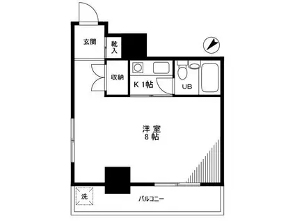 アズール上野(1K/7階)の間取り写真